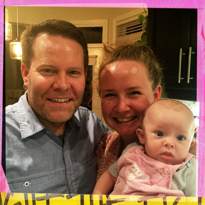 Chris and Stenna with Addison at Tony's house.