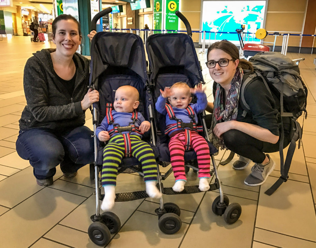 Saying our goodbye's at the airport.