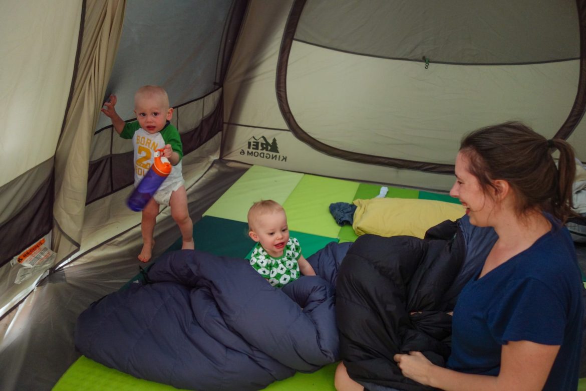 Hanging out in the tent is a lot of fun.