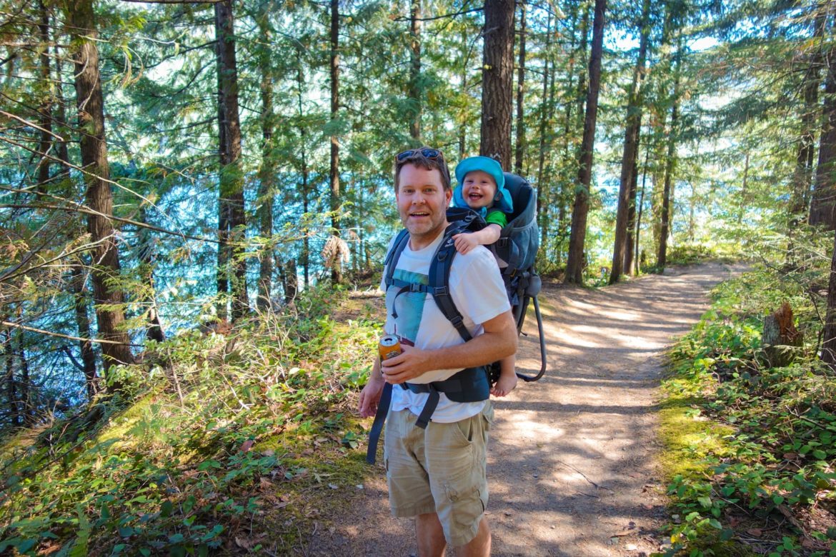 Hiking around Hicks Lake – Chris and Colin.