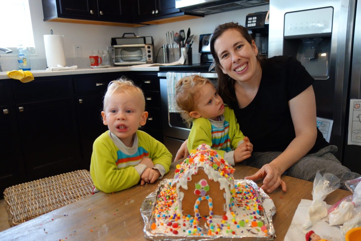 We made a gingerbread house to pass the time on a rainy day.