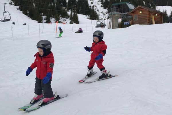 Colin and Addison skiing at Cypress Mountain.