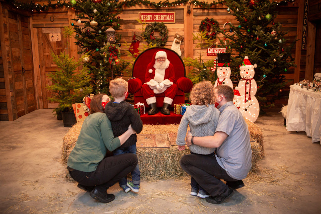 Santa photo 2020 looking at Santa